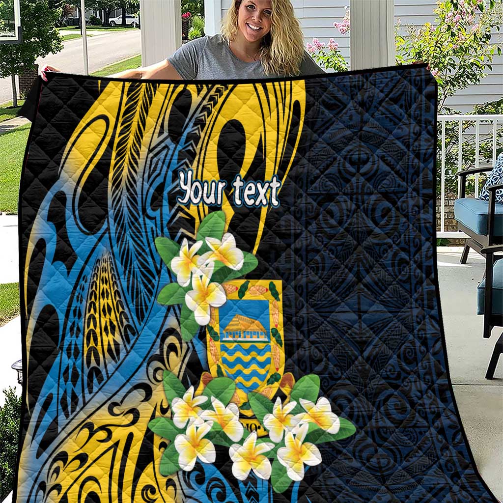 Personalised Tuvalu Beautiful Plumeria Flower Quilt