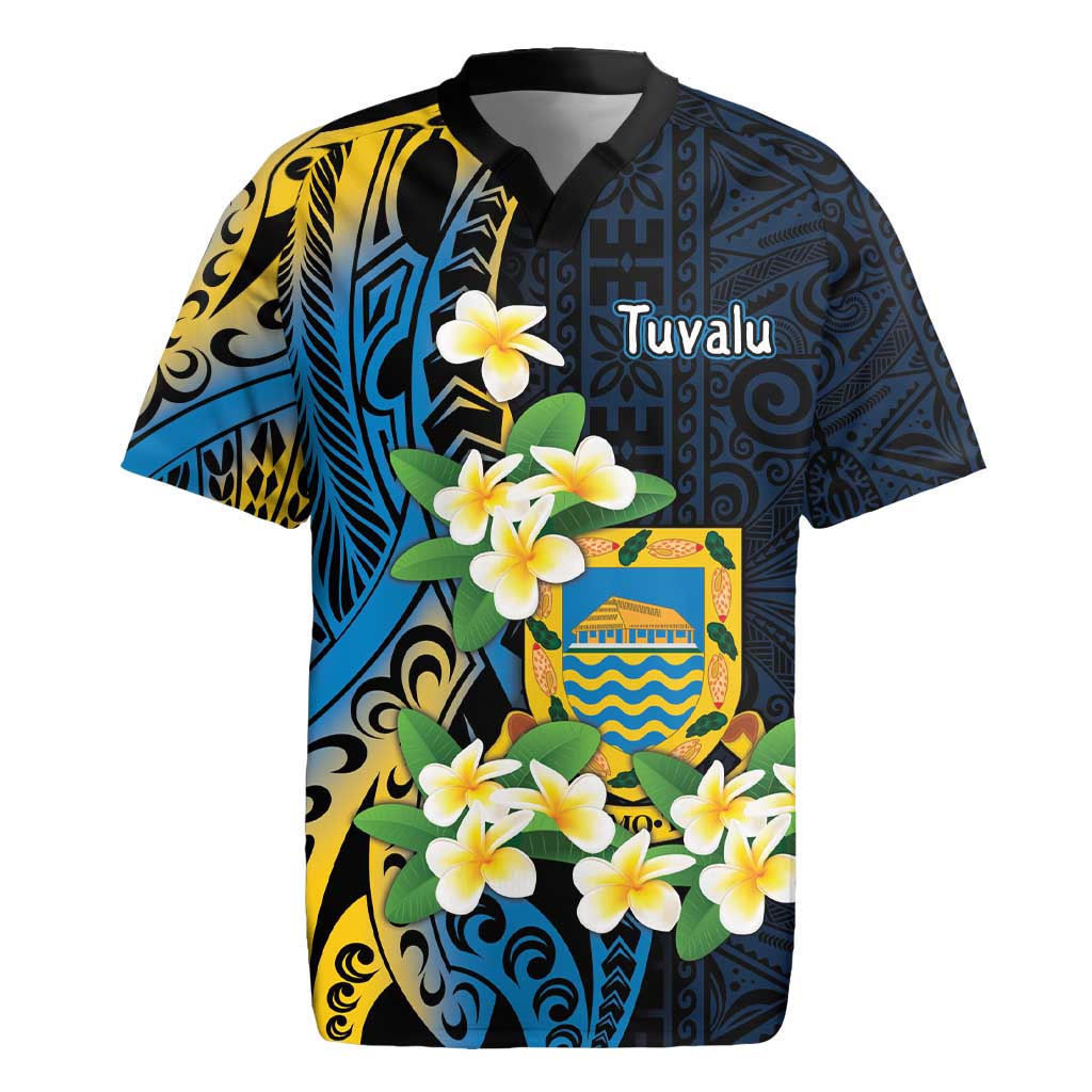 Personalised Tuvalu Beautiful Plumeria Flower Rugby Jersey