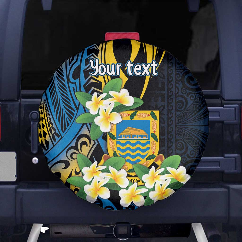 Personalised Tuvalu Beautiful Plumeria Flower Spare Tire Cover