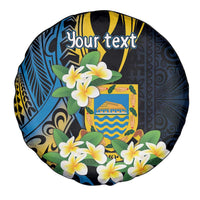 Personalised Tuvalu Beautiful Plumeria Flower Spare Tire Cover