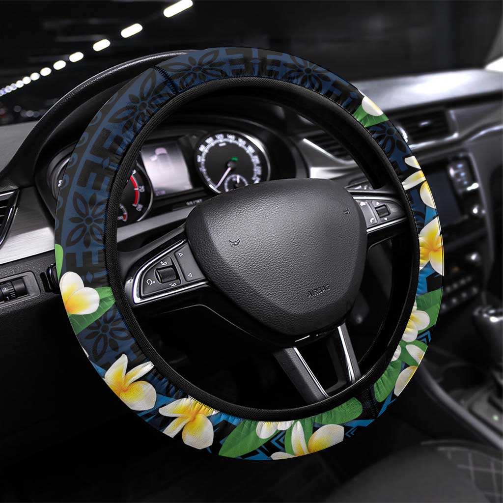 Tuvalu Beautiful Plumeria Flower Steering Wheel Cover