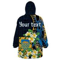 Personalised Tuvalu Beautiful Plumeria Flower Wearable Blanket Hoodie