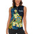 Personalised Tuvalu Beautiful Plumeria Flower Women Sleeveless Polo Shirt