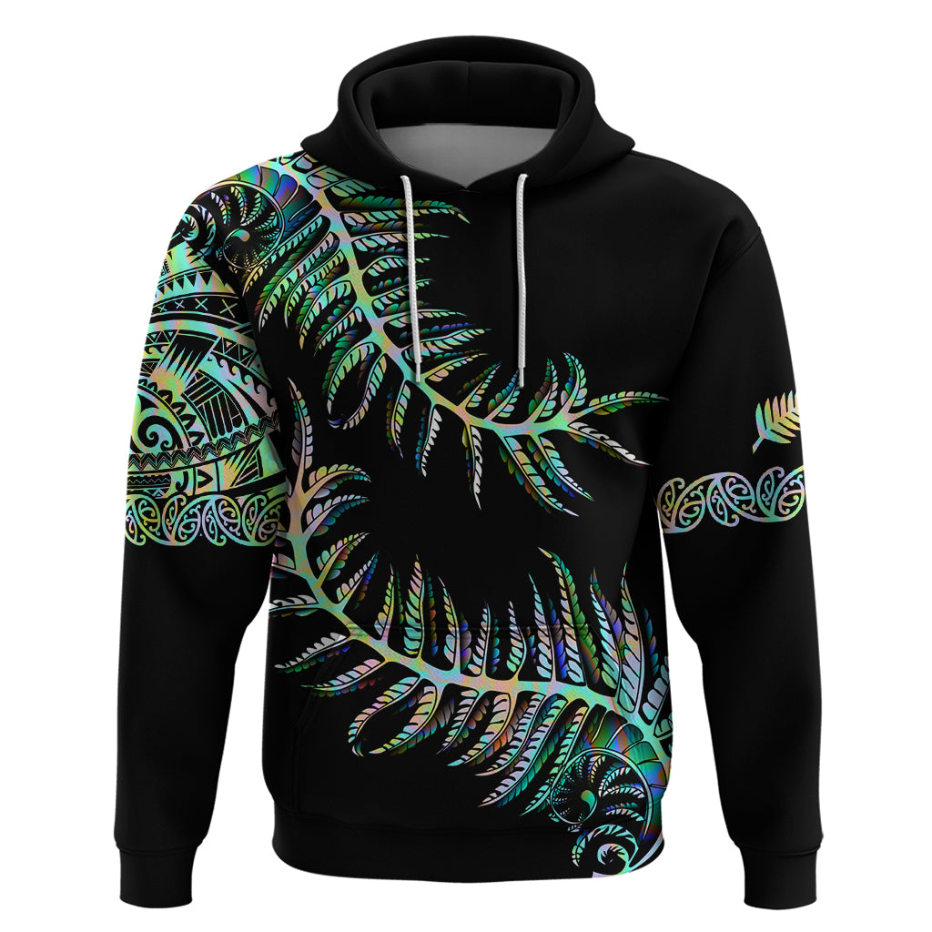 New Zealand Hoodie Aotearoa Silver Fern Mixed Papua Shell Green Vibe LT9 Green - Polynesian Pride