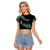 New Zealand Raglan Cropped T Shirt Aotearoa Silver Fern Mixed Papua Shell Green Vibe LT9 Female Green - Polynesian Pride
