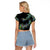 New Zealand Raglan Cropped T Shirt Aotearoa Silver Fern Mixed Papua Shell Green Vibe LT9 - Polynesian Pride