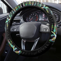 New Zealand Steering Wheel Cover Aotearoa Silver Fern Mixed Papua Shell Green Vibe