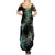 New Zealand Summer Maxi Dress Aotearoa Silver Fern Mixed Papua Shell Green Vibe LT9 - Polynesian Pride