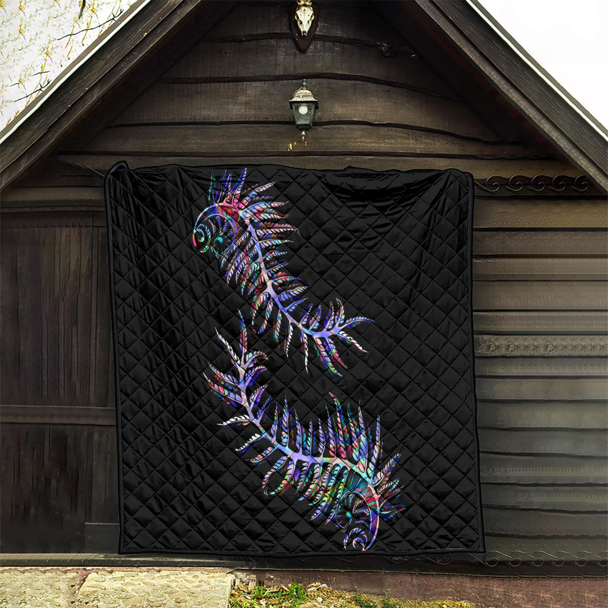New Zealand Quilt Aotearoa Silver Fern Mixed Papua Shell Purple Vibe LT9 - Polynesian Pride