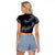 New Zealand Raglan Cropped T Shirt Aotearoa Silver Fern Mixed Papua Shell Purple Vibe LT9 - Polynesian Pride
