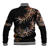New Zealand Baseball Jacket Aotearoa Silver Fern Mixed Papua Shell Red Vibe LT9 - Polynesian Pride