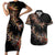 New Zealand Couples Matching Short Sleeve Bodycon Dress and Hawaiian Shirt Aotearoa Silver Fern Mixed Papua Shell Red Vibe LT9 Red - Polynesian Pride