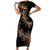 New Zealand Family Matching Short Sleeve Bodycon Dress and Hawaiian Shirt Aotearoa Silver Fern Mixed Papua Shell Red Vibe LT9 Mom's Dress Red - Polynesian Pride