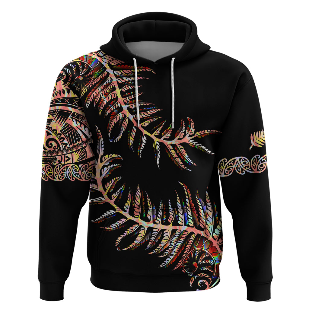 New Zealand Hoodie Aotearoa Silver Fern Mixed Papua Shell Red Vibe LT9 Red - Polynesian Pride