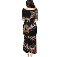 New Zealand Puletasi Aotearoa Silver Fern Mixed Papua Shell Red Vibe LT9 - Polynesian Pride