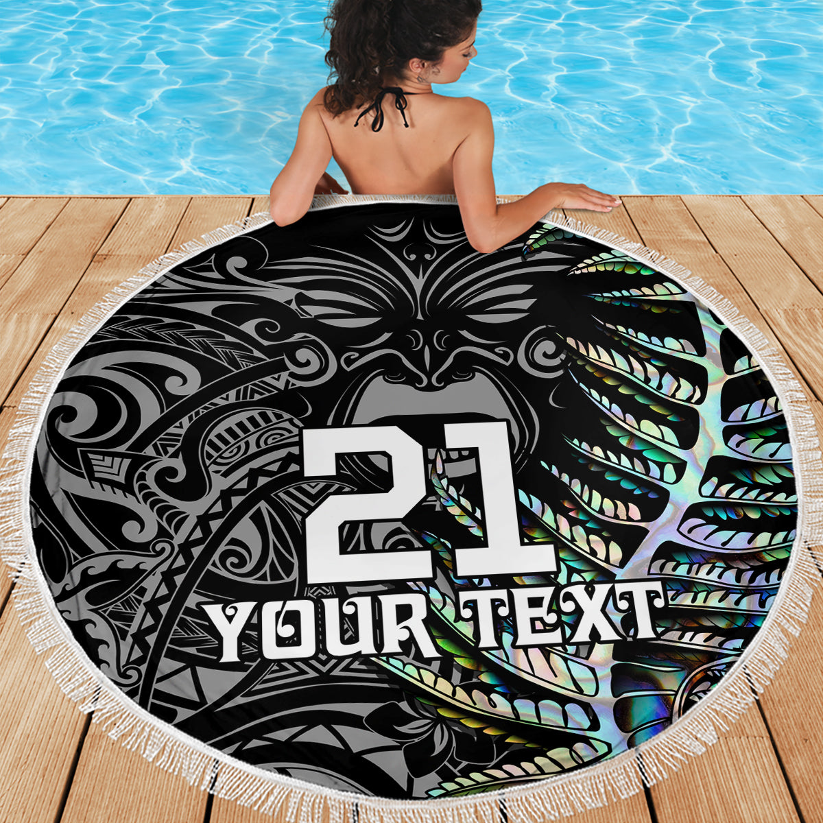 Custom New Zealand Rugby Beach Blanket NZ Black Fern Champions History With Papua Shell LT9 - Wonder Print Shop