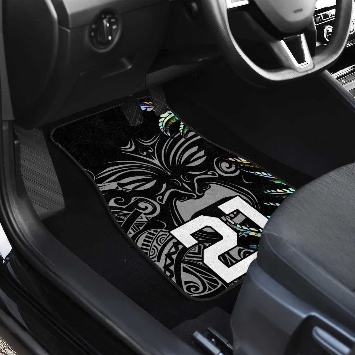 Custom New Zealand Rugby Car Mats NZ Black Fern Champions History With Papua Shell LT9 - Polynesian Pride