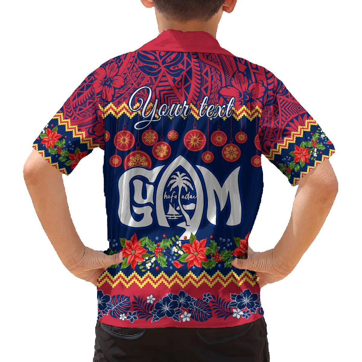Personalised Guam Christmas Family Matching Off Shoulder Maxi Dress and Hawaiian Shirt Felis Pusgua Santa Beach Polynesian Pattern LT9 - Polynesian Pride