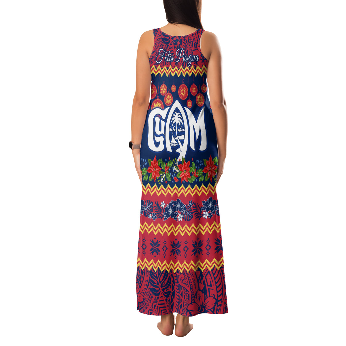 Personalised Guam Christmas Family Matching Tank Maxi Dress and Hawaiian Shirt Felis Pusgua Santa Beach Polynesian Pattern LT9 - Polynesian Pride