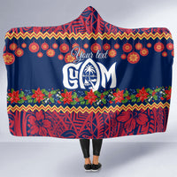 Personalised Guam Christmas Hooded Blanket Felis Pusgua Santa Beach Polynesian Pattern LT9 - Polynesian Pride