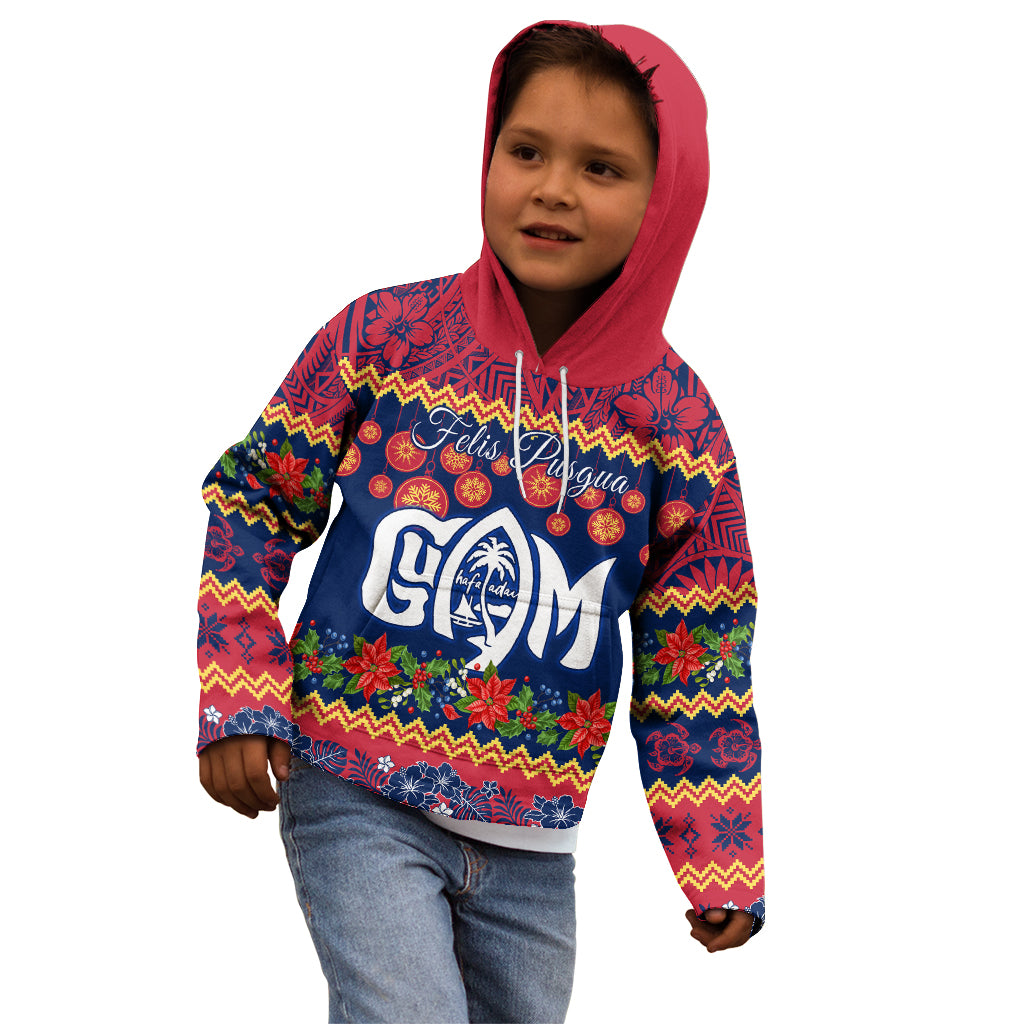 Personalised Guam Christmas Kid Hoodie Felis Pusgua Santa Beach Polynesian Pattern LT9 - Polynesian Pride
