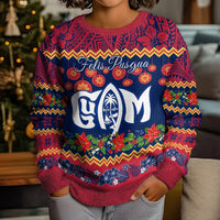 Personalised Guam Christmas Kid Ugly Christmas Sweater Felis Pusgua Santa Beach Polynesian Pattern LT9 - Polynesian Pride