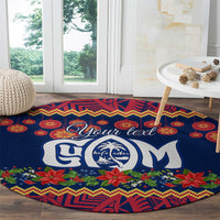 Personalised Guam Christmas Round Carpet Felis Pusgua Santa Beach Polynesian Pattern LT9 - Polynesian Pride