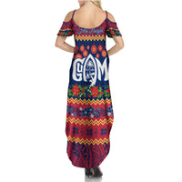 Personalised Guam Christmas Summer Maxi Dress Felis Pusgua Santa Beach Polynesian Pattern LT9 - Polynesian Pride