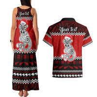 Personalised New Zealand Christmas Couples Matching Tank Maxi Dress and Hawaiian Shirt Maori Tiki Meri Kirihimete LT9 - Polynesian Pride