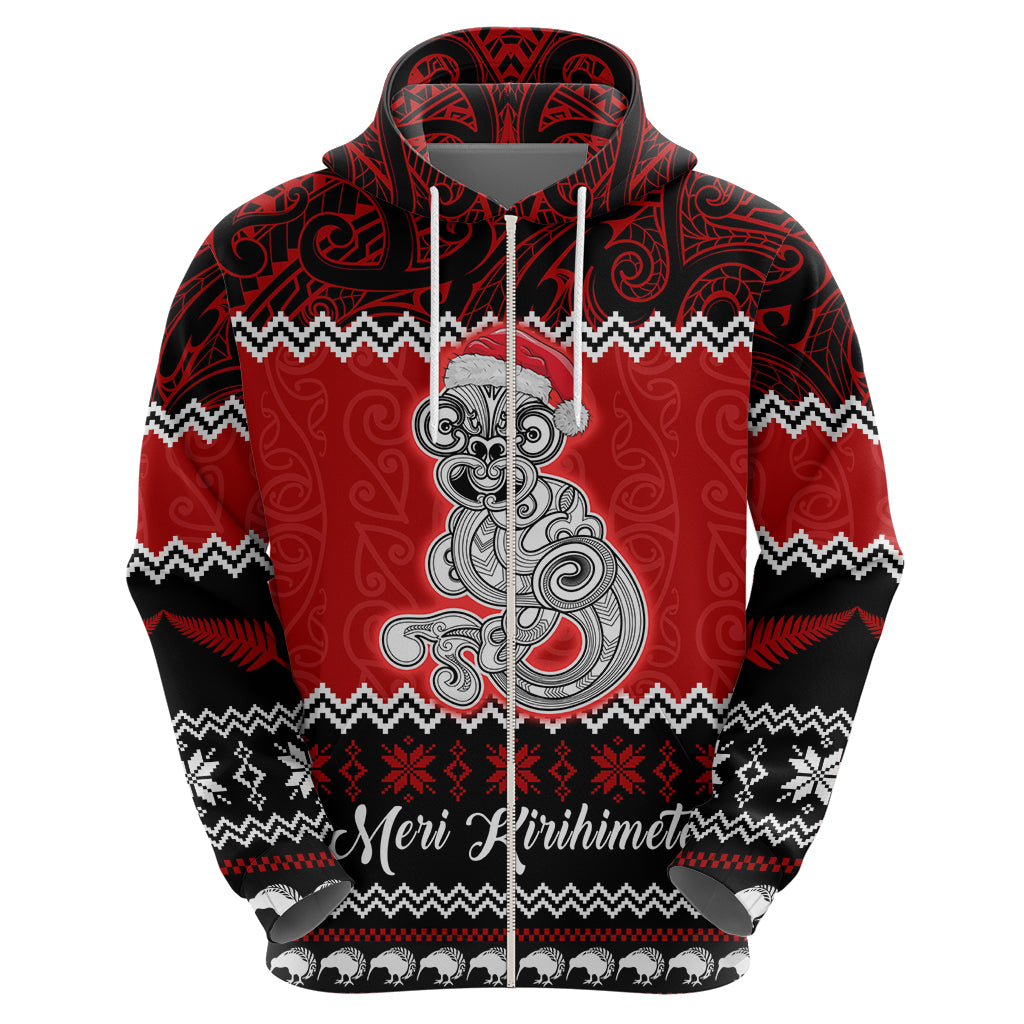 Personalised New Zealand Christmas Hoodie Maori Tiki Meri Kirihimete LT9 - Polynesian Pride