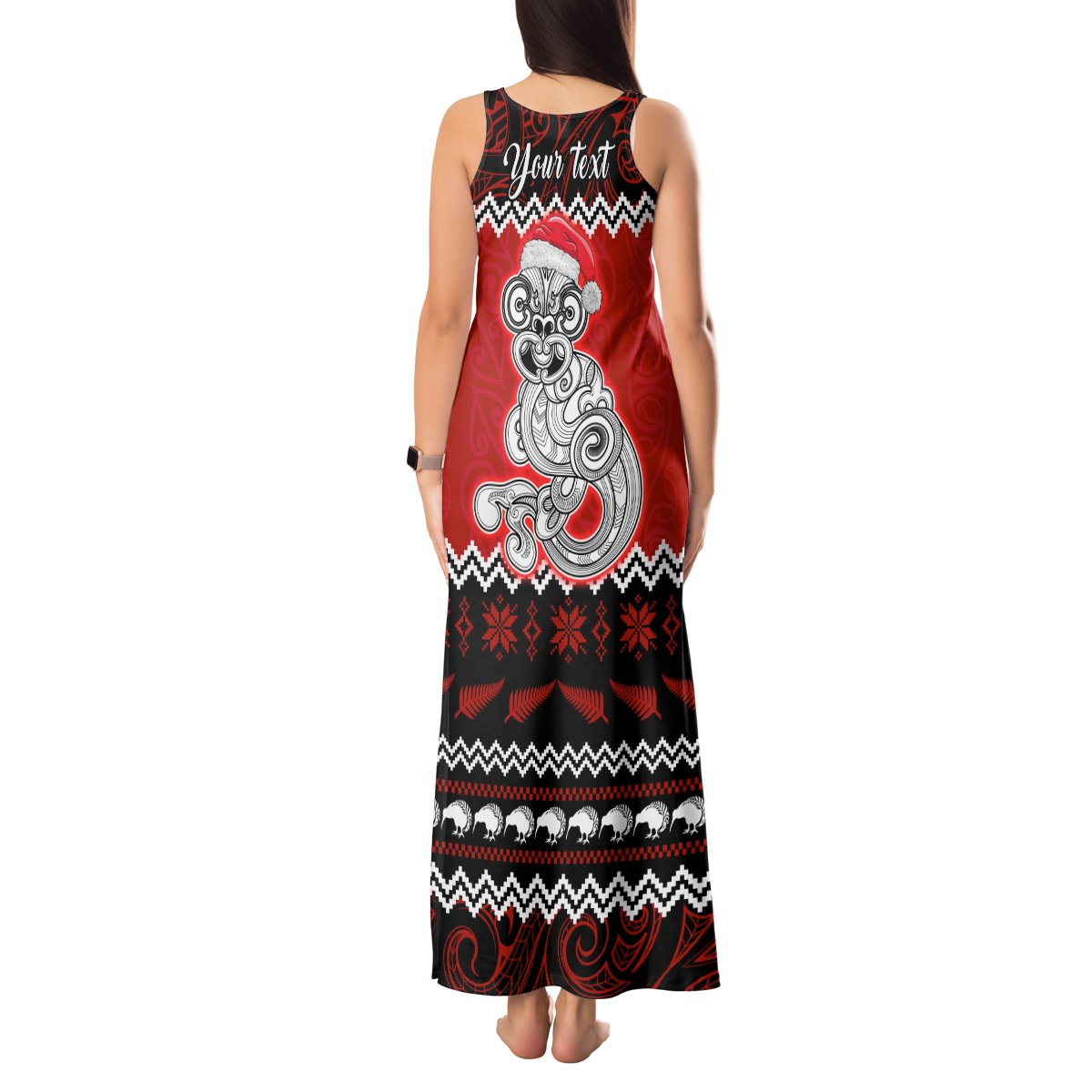 Personalised New Zealand Christmas Tank Maxi Dress Maori Tiki Meri Kirihimete LT9 - Polynesian Pride