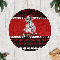 Personalised New Zealand Christmas Tree Skirt Maori Tiki Meri Kirihimete LT9 Casual Tree Skirts Red - Polynesian Pride