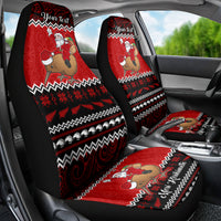 Personalised New Zealand Christmas Car Seat Cover Kiwi Santa Claus Maori Meri Kirihimete LT9 - Polynesian Pride