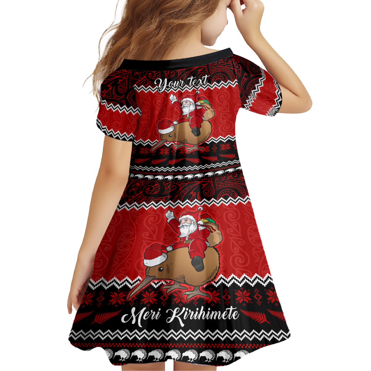 Personalised New Zealand Christmas Family Matching Off Shoulder Maxi Dress and Hawaiian Shirt Kiwi Santa Claus Maori Meri Kirihimete LT9 - Polynesian Pride