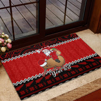 Personalised New Zealand Christmas Rubber Doormat Kiwi Santa Claus Maori Meri Kirihimete LT9 - Polynesian Pride