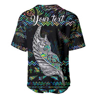 Personalised New Zealand Christmas Baseball Jersey Maori Fern Manaia Meri Kirihimete with Papaua Shell LT9 - Polynesian Pride