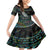 Personalised New Zealand Christmas Family Matching Mermaid Dress and Hawaiian Shirt Maori Fern Manaia Meri Kirihimete with Papaua Shell LT9 Daughter's Dress Black - Polynesian Pride