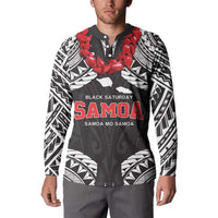 Samoa Black Saturday Button Sweatshirt Samoa mo Samoa with Black Ula Fala