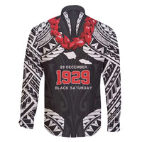 Samoa Black Saturday Family Matching Short Sleeve Bodycon Dress and Hawaiian Shirt Samoa mo Samoa with Black Ula Fala