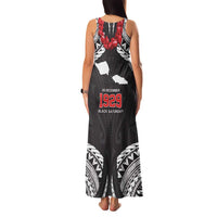 Samoa Black Saturday Family Matching Tank Maxi Dress and Hawaiian Shirt Samoa mo Samoa with Black Ula Fala