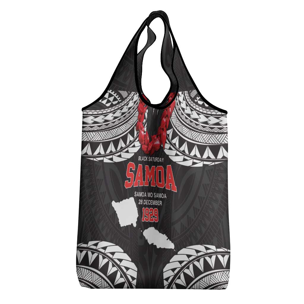 Samoa Black Saturday Grocery Bag Samoa mo Samoa with Black Ula Fala
