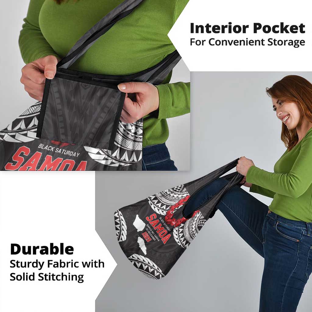 Samoa Black Saturday Grocery Bag Samoa mo Samoa with Black Ula Fala