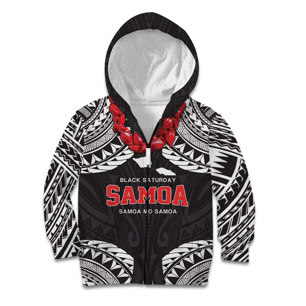 Samoa Black Saturday Kid Hoodie Samoa mo Samoa with Black Ula Fala