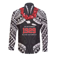 Samoa Black Saturday Long Sleeve Button Shirt Samoa mo Samoa with Black Ula Fala