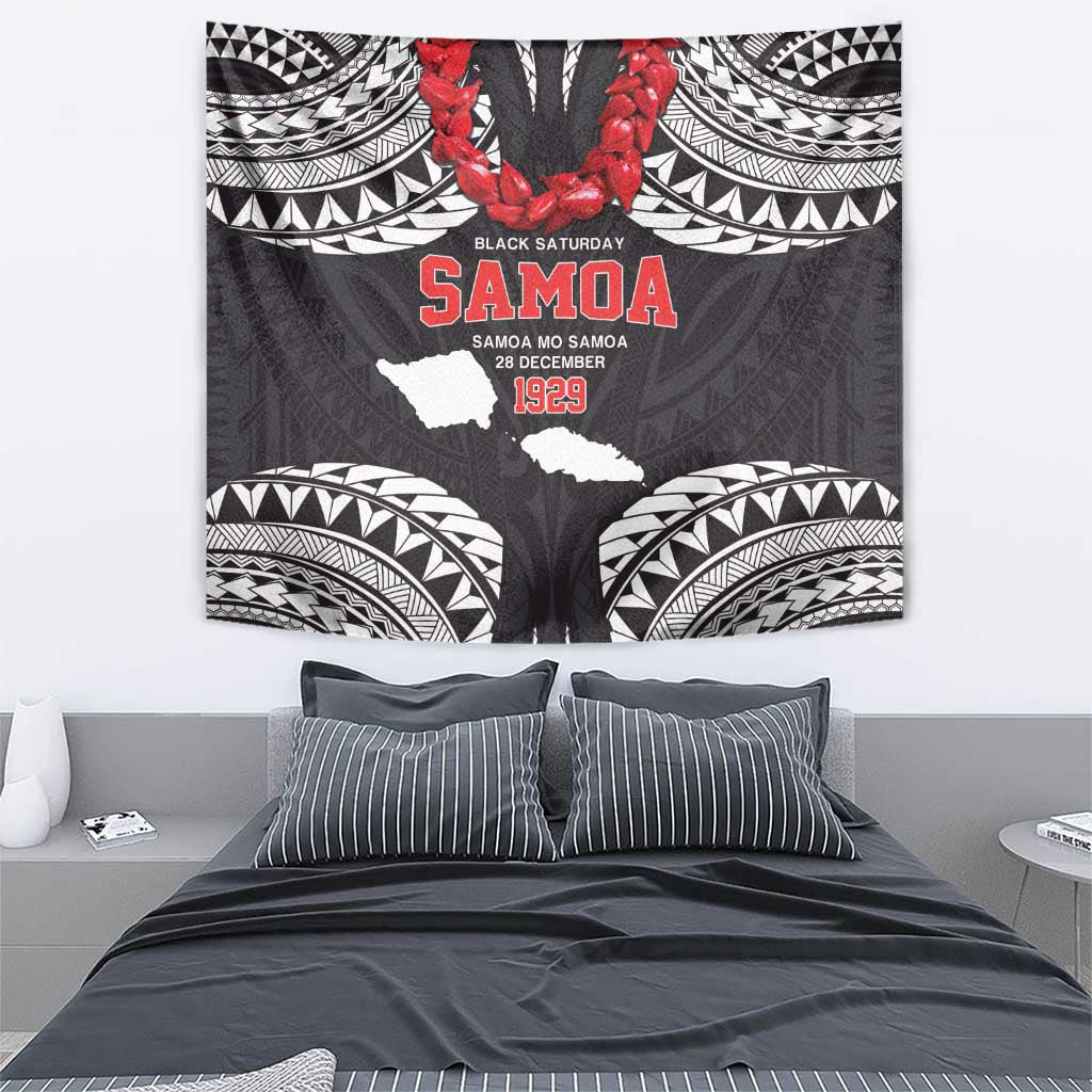 Samoa Black Saturday Tapestry Samoa mo Samoa with Black Ula Fala