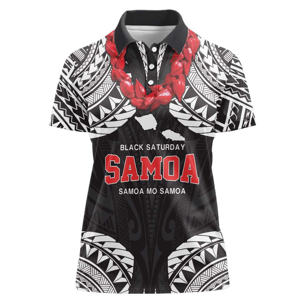Samoa Black Saturday Women Polo Shirt Samoa mo Samoa with Black Ula Fala