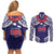 Samoa Black Saturday Couples Matching Off Shoulder Short Dress and Long Sleeve Button Shirt Samoa mo Samoa with Blue Ula Fala