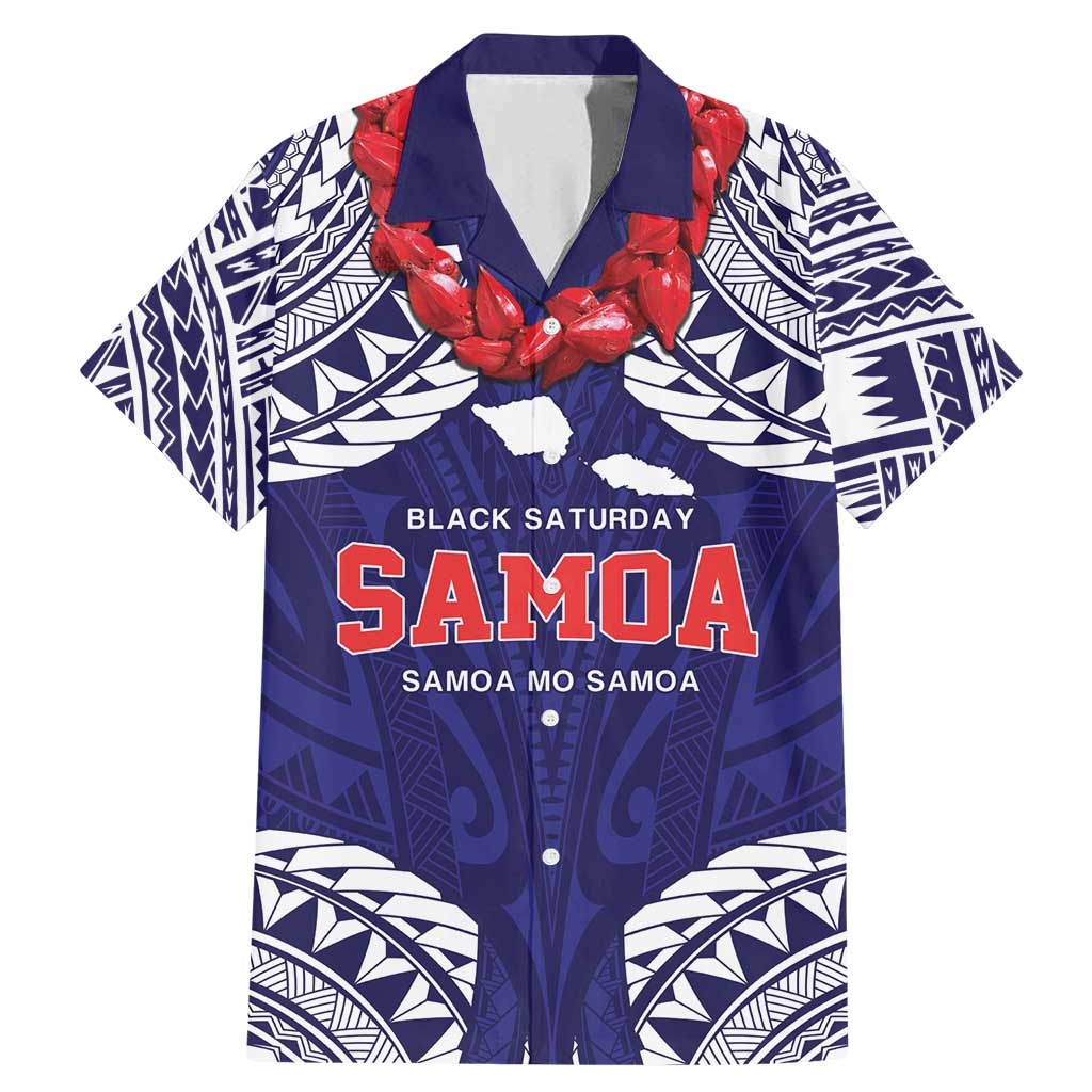 Samoa Black Saturday Family Matching Mermaid Dress and Hawaiian Shirt Samoa mo Samoa with Blue Ula Fala
