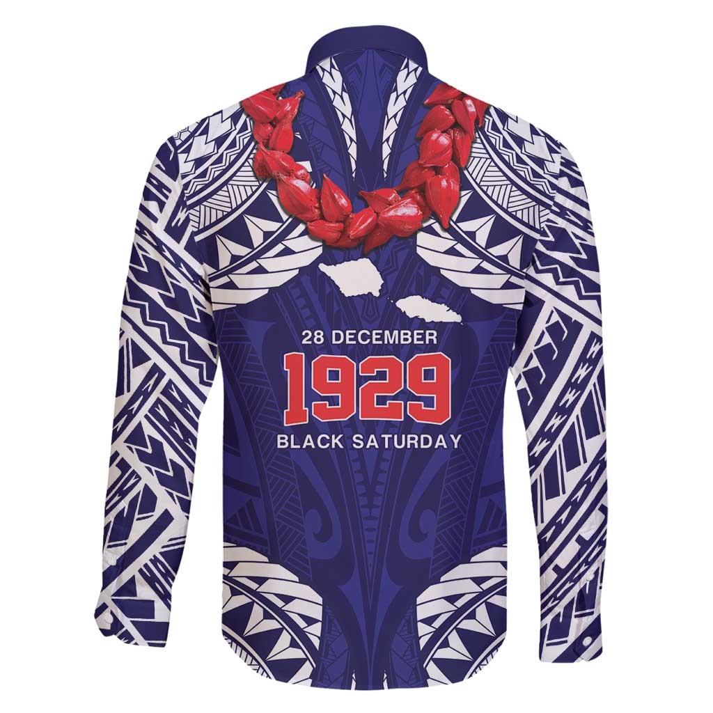 Samoa Black Saturday Family Matching Off Shoulder Short Dress and Hawaiian Shirt Samoa mo Samoa with Blue Ula Fala