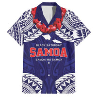 Samoa Black Saturday Family Matching Puletasi and Hawaiian Shirt Samoa mo Samoa with Blue Ula Fala